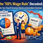 A high-speed digital clock next to a settlement document, illustrating the new 48-hour Full & Final payout mandate under the 2026 Labour Code.