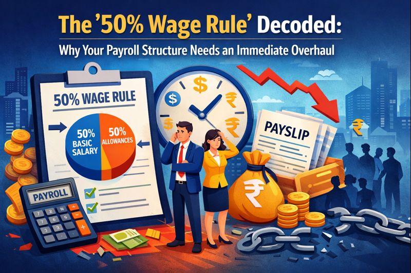 A high-speed digital clock next to a settlement document, illustrating the new 48-hour Full & Final payout mandate under the 2026 Labour Code.